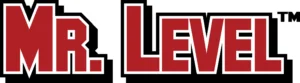 Red and black logo displaying the words “Mr. Level” in bold, uppercase letters with a white outline and trademark symbol in the top right corner.