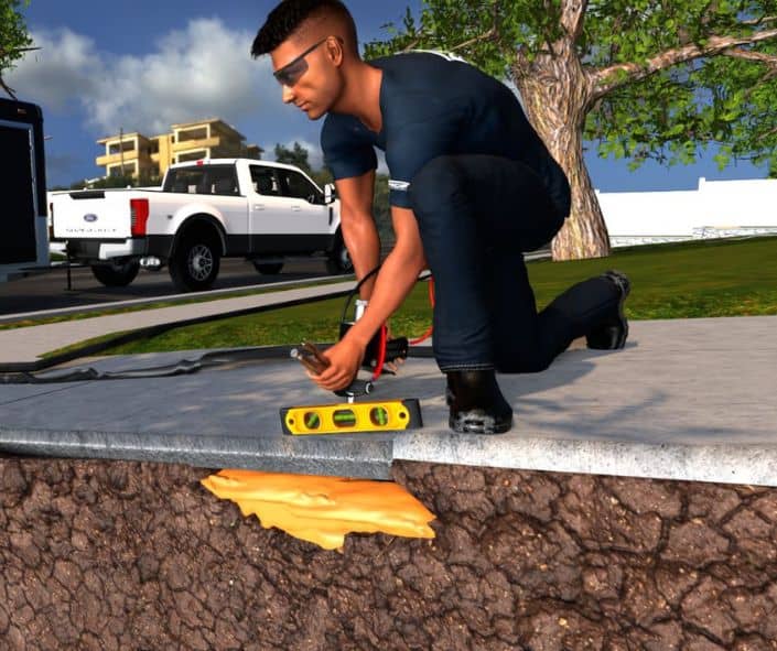 Concrete Driveway Apron Leveling with Poly Jacking