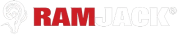 RAM JACK logo featuring a red ram’s head graphic and the word “RAM” in bold red letters, followed by “JACK” in outlined white letters—perfect for showcasing their commitment to strong foundations and flexible finance options.